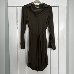 Prologue Collared Button Up Green Shirt Dress Size Small